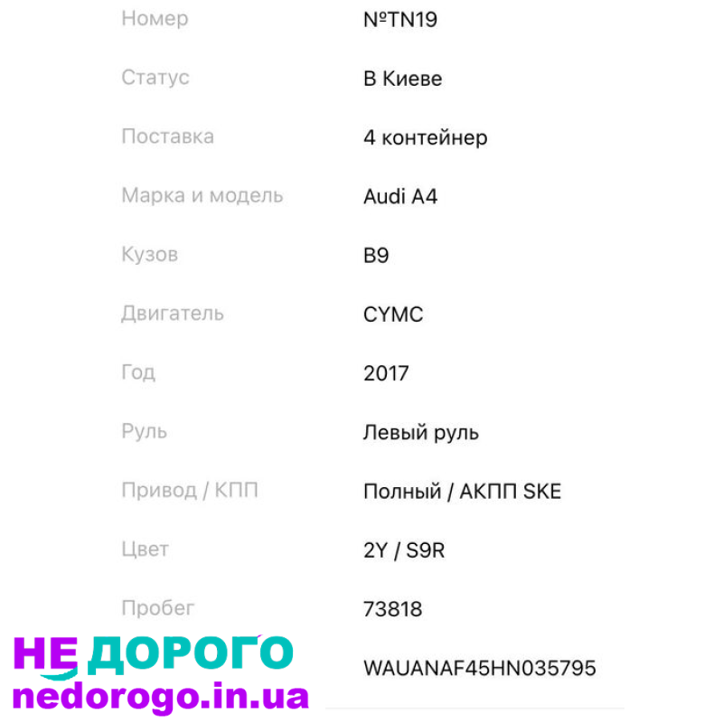Двигун Audi A4 B9 CYMC, АКПП SKE, 2019, 2.0 л бензин.