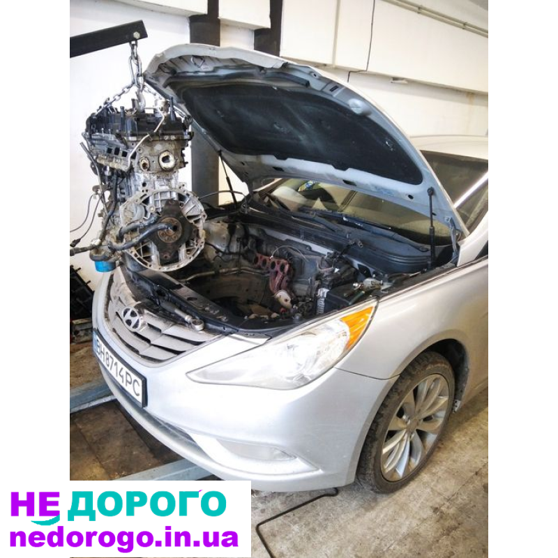 Двигун G4KJ для Hyundai Sonata 2010, 2.4 л, бензин. G4KE для Kia Optima 2012, 2.4 л, бензин. G4KK для Hyundai Santa Fe 2013, 2.4 л, бензин. G4KH для Kia Optima 2015, 2.4 л, бензин. G4KD для Hyundai Santa Fe 2017, 2.4 л, бензин.