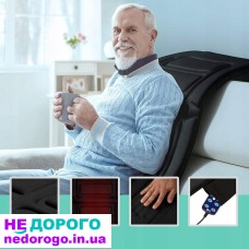 Килимок масажний Malatec 15347 чорний - масажні вузли, 5 програм, 4 масажні зони, джерело живлення - USB, розмір 42х42 см.