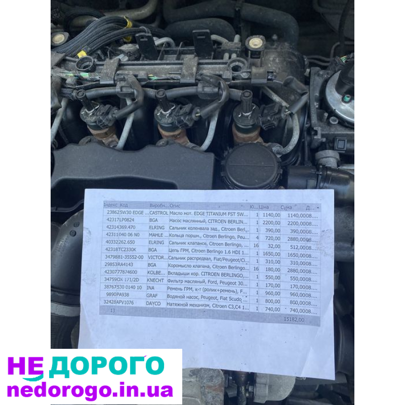 Двигун Ford Focus 1.6 TDCi 109 к.с. 2008 р.в. дизель 1.6 л.