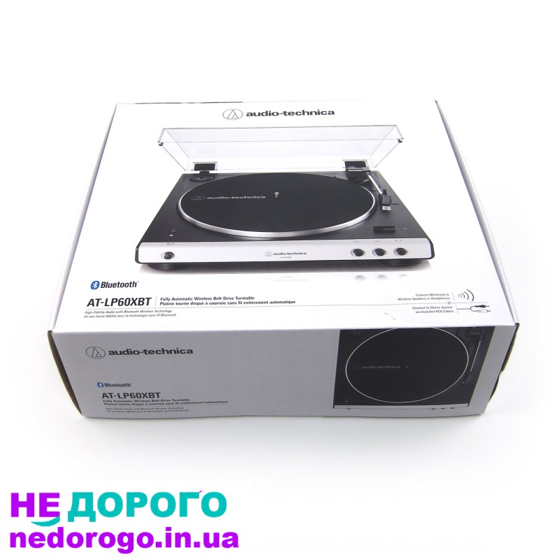 Грамофон Audio-Technica AT-LP60XBT Black, модель 2021, вбудований привід, Bluetooth, автоматичне вимкнення, вбудований фонокоректор.