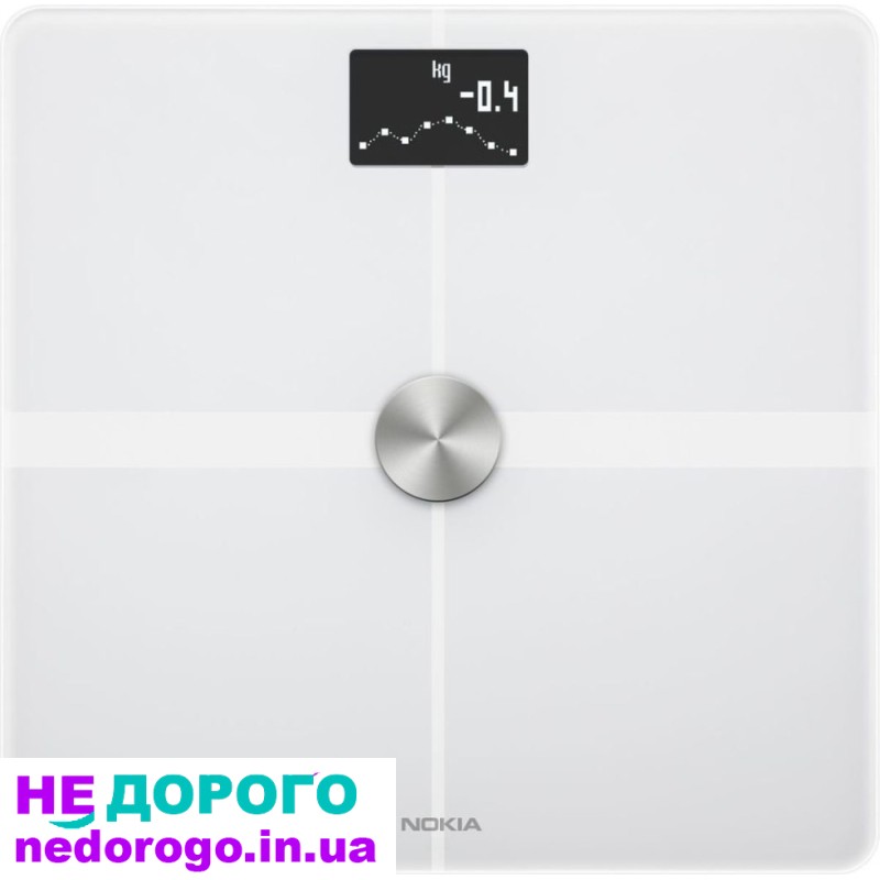 Розумні ваги Nokia (Withings) WBS05 Body+ Composition Wi-Fi: точні виміри ваги, вміст жиру, м'язів та води в організмі, синхронізація з додатком, висока точність вимірювань.