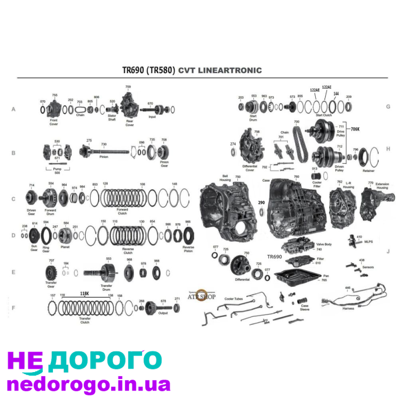 Розборка АКПП Subaru варіатор TR580 Linertronic