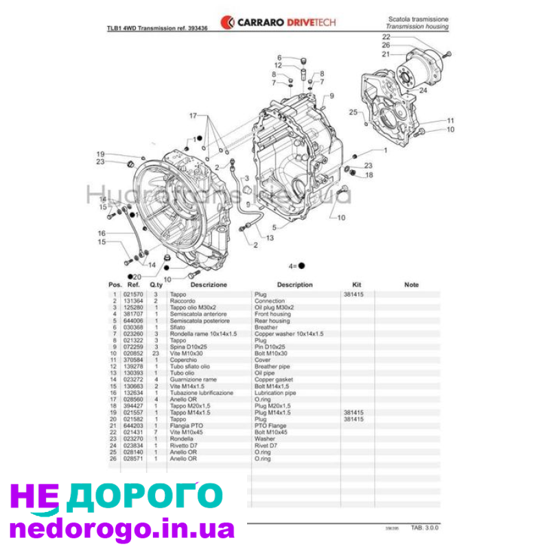 TLB1 393436 Carraro КПП екскаватор навантажувач CASE FIAT FORD CNH: Carraro TLB1, 393436, 2005, 4.5 л дизель.