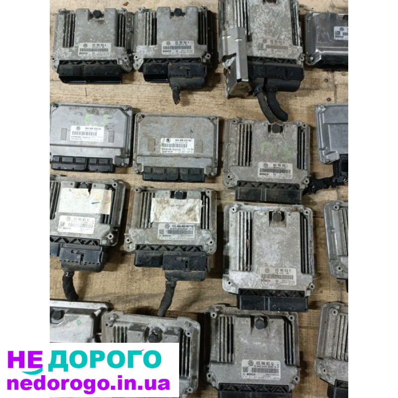 1. Блок управління двигуном для Volkswagen Golf 5, Skoda Octavia, Seat Alhambra, 2004-2010, 1.6-2.0 л, бензин/дизель. 
2. Блок управління двигуном для Volkswagen Touran, Skoda Octavia, Seat Alhambra, 2004-2010, 1.9-2.0 л, дизель.