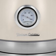Електрочайник Vintage Cuisine Retro Czajnik Elektryczny z Termometrem 2200 IN Сірувато-бежевий
