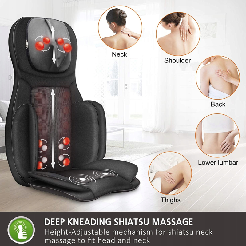 Масажер-крісло для спини та шиї Shiatsu SNAILAX S210154