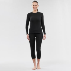 Блуза термоактивна жіноча Wedze чорна розміри S, M, L, XL, XXL