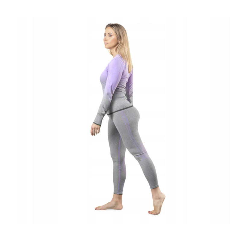 Комплект термобілизни жіночий Spokey Flora фіолетово-сірий розміри S/M, M/L, L/XL
