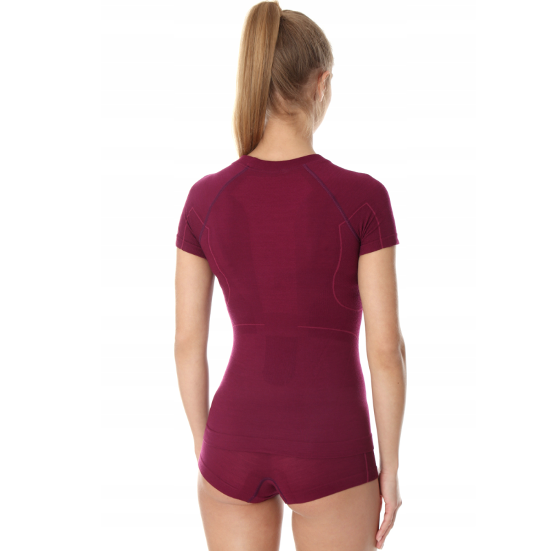 Футболка термоактивна жіноча Brubeck Merino Wool бордова розмір М
