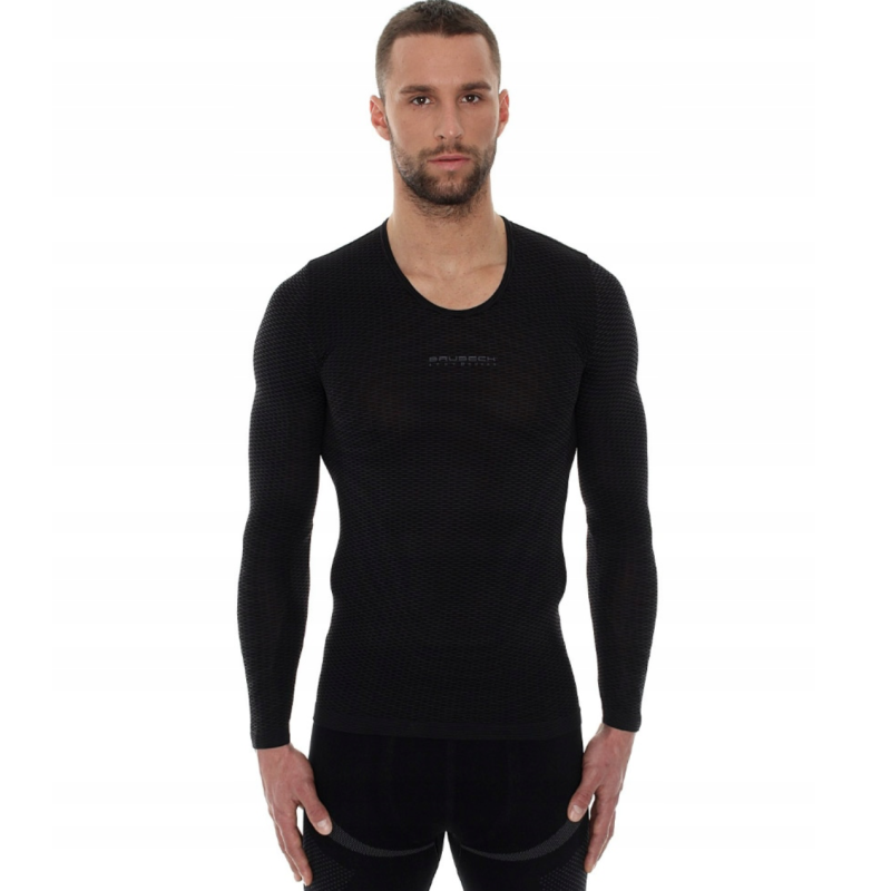 Блуза термоактивна чоловіча з довгим рукавом Brubeck Base Layer чорна розмір L