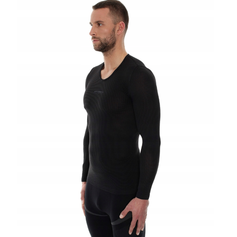 Блуза термоактивна чоловіча з довгим рукавом Brubeck Base Layer чорна розмір L