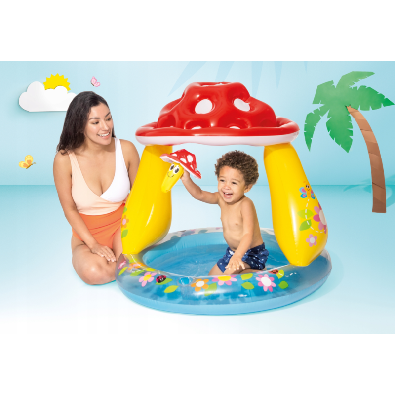 Басейн надувний круглий Intex 102х23.2 см грибочок