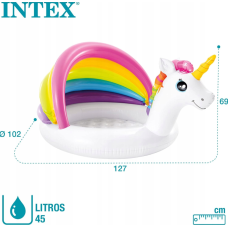 Басейн надувний Intex квадратний 127х102см єдиноріг