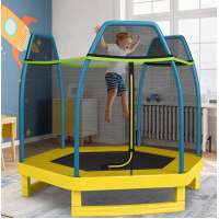Батут із сіткою Goplus 223 x 223 x 186 жовтий