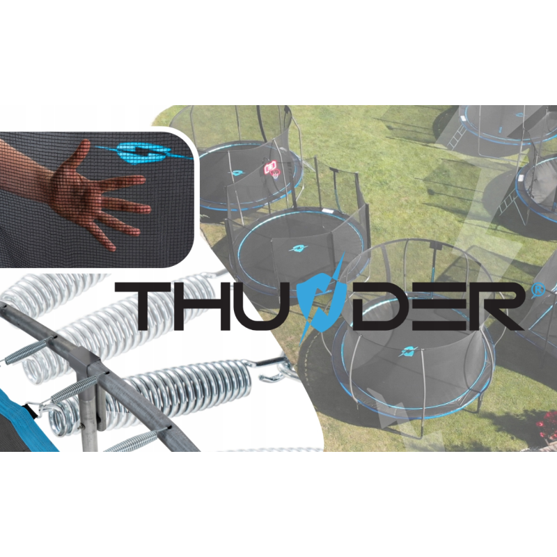 Батут із сіткою Thunder FT 14 (427-435 см) блакитний