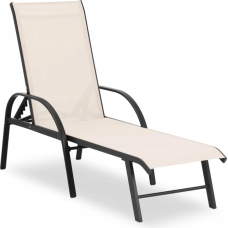 Шезлонг Uniprodo UNI_SUNBED_09, метал, бежевий і коричневий