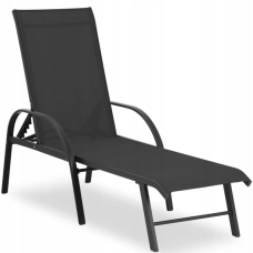 Шезлонг Uniprodo UNI_SUNBED_07, чорний метал