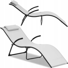 Шезлонг Uniprodo UNI_SUNBED_02, сірий метал