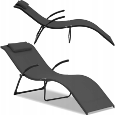 Шезлонг Uniprodo UNI_SUNBED_01, чорний метал