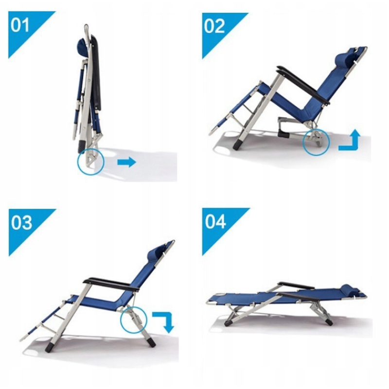 Шезлонг Domidekor 1105125134, синій метал