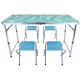 Стіл туристичний розкладний GOTEL 60x120x70см + 4 стільці, блакитний