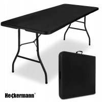 Стіл туристичний складаний Heckermann 180x74x74см, чорний