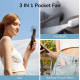 Ручний міні-вентилятор JISULIFE USB 3в1 з ліхтариком і функцією Power Bank, м'ятний