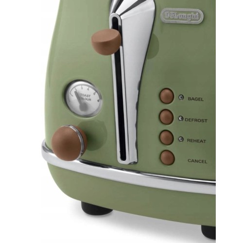 Тостер De'Longhi Icona Vintage retro 900W зелений Тостер De'Longhi Icona Vintage retro 900W зелений