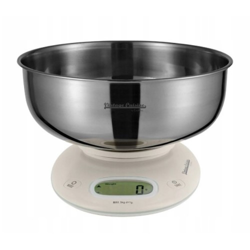 Кухонні ваги з чашею Vintage Cuisine KS-8664 бежевий Кухонні ваги з чашею Vintage Cuisine KS-8664 бежевий
