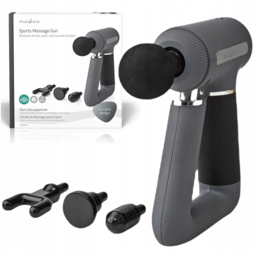 Масажер-пістолет для тіла Nedis Massager gun pro Сірий Масажер-пістолет для тіла Nedis Massager gun pro Сірий