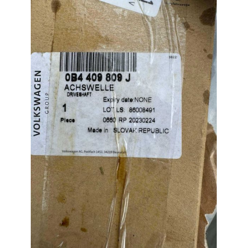 Вал роздатки кпп 0B4409809J для Audi A6C7, S6C7, 2012 рік, об'єм двигуна 3.0 л, бензин. Вал роздатки кпп 0B4409809J для Audi A6C7, S6C7, 2012 рік, об'єм двигуна 3.0 л, бензин.
