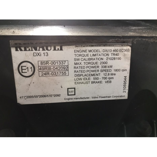 Двигун мотор Renault Magnum Dxi13 460, євро 5, ідеальний стан, модель 460, рік випуску невідомий, об'єм 13 л, паливо дизель.