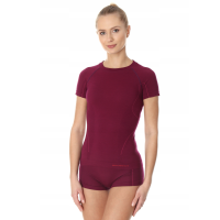 Футболка термоактивна жіноча Brubeck Merino Wool бордова розмір М