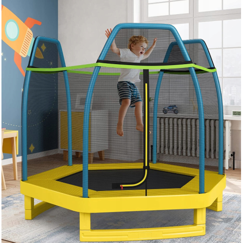 Батут із сіткою Goplus 223 x 223 x 186 жовтий Батут із сіткою Goplus 223 x 223 x 186 жовтий
