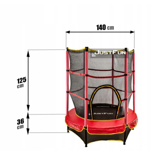 Батут для дому з сіткою 140см JUST FUN Garden Home, багатоколірний Батут для дому з сіткою 140см JUST FUN Garden Home, багатоколірний