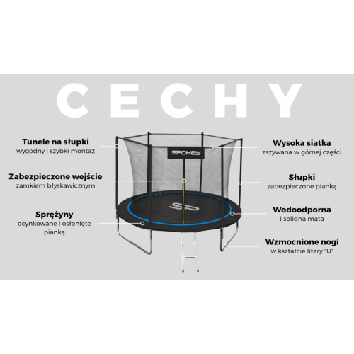Батут із сіткою Spokey 244 см FT 8 (244-252 см) Батут із сіткою Spokey 244 см FT 8 (244-252 см)