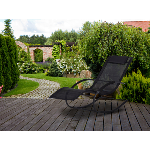 Шезлонг ModernHome 587, чорний метал Шезлонг ModernHome 587, чорний метал