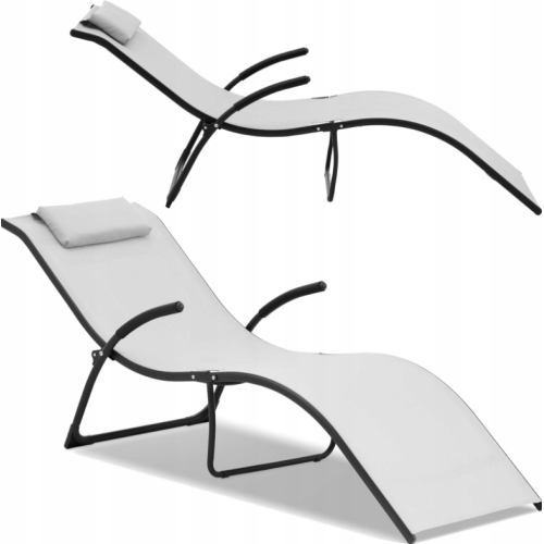 Шезлонг Uniprodo UNI_SUNBED_02, сірий метал Шезлонг Uniprodo UNI_SUNBED_02, сірий метал