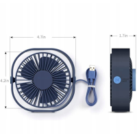 Компактний настільний вентилятор NCRealher USB, потужний, 3 швидкості