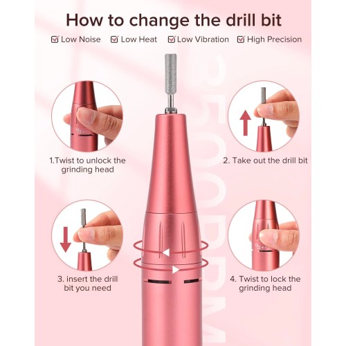 Фрезер для манікюру Electric Nail Drill 50000 Pink