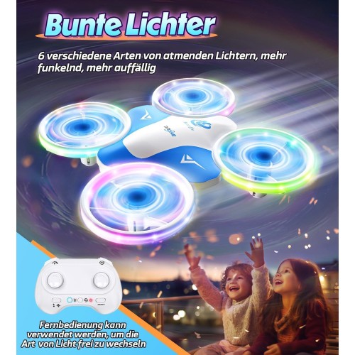 Квадрокоптер Korffe Mini Drone для дітей та початківців з LED-підсвічуванням