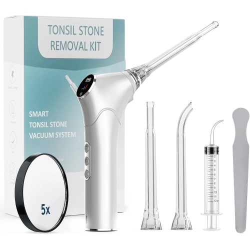Набір для видалення каміння з мигдаликів Tonsil Stone Remover Kit Electronic Vacuum White