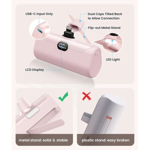 Портативний акумулятор Zerolia 5000 mAh Lightning Pink