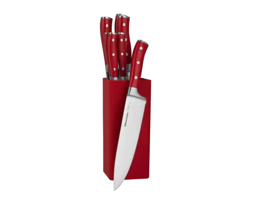 Набір з 7 кухонних ножів з підставкою Vintage Cuisine Колір: червоний