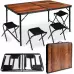 Туристичний стіл +4 стільці Elektrosite 60х120х69,5см темно-коричневий