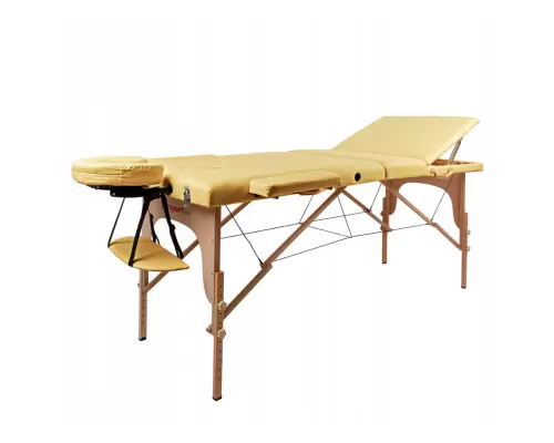 Масажний стіл розкладний дерев'яний Insportline жовтий
