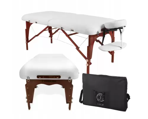 Масажний стіл дерев'яний складний i-coucou білий