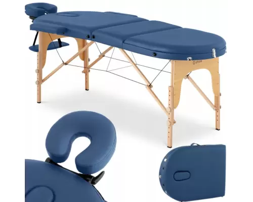 Масажний стіл дерев'яний складний Physa синій