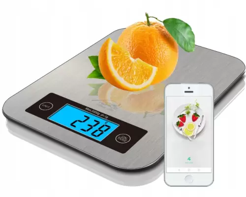 Кухонні ваги Tech-Med HW-FIT022 сріблястий / сірий 5 кг + BLUETOOTH